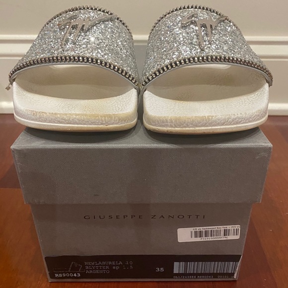 Giuseppe Zanotti Silver New Laburela Pool Slides - Picture 9 of 9